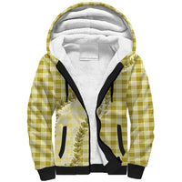 Yellow Hawaii Palaka Sherpa Hoodie Hawaiian Pikake Lei LT05 Unisex Yellow - Polynesian Pride
