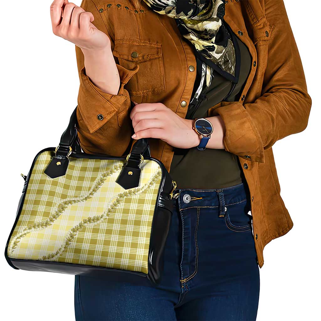 Yellow Hawaii Palaka Shoulder Handbag Hawaiian Pikake Lei LT05 - Polynesian Pride