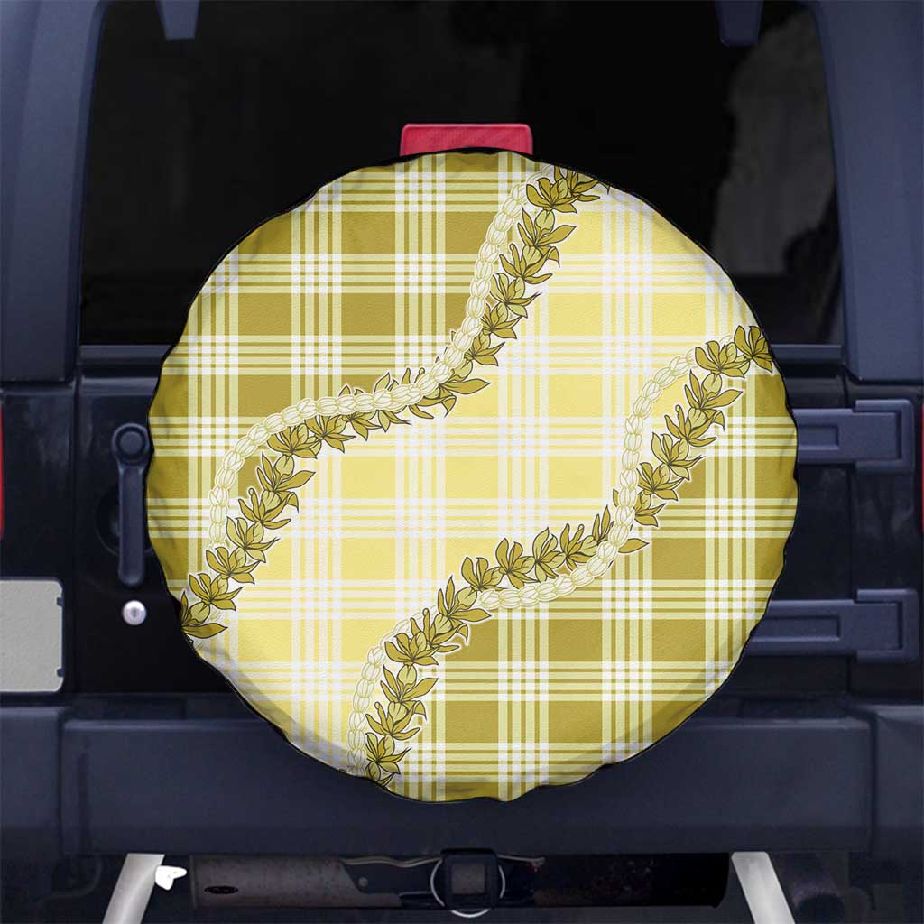 Yellow Hawaii Palaka Spare Tire Cover Hawaiian Pikake Lei LT05 No hole Yellow - Polynesian Pride