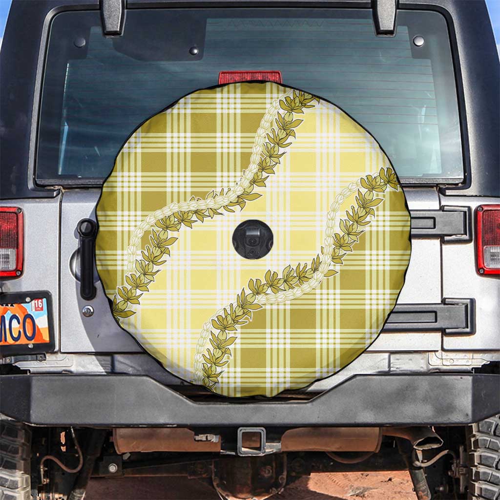 Yellow Hawaii Palaka Spare Tire Cover Hawaiian Pikake Lei LT05 Yellow - Polynesian Pride