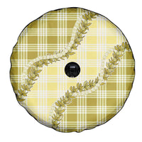 Yellow Hawaii Palaka Spare Tire Cover Hawaiian Pikake Lei LT05 - Polynesian Pride