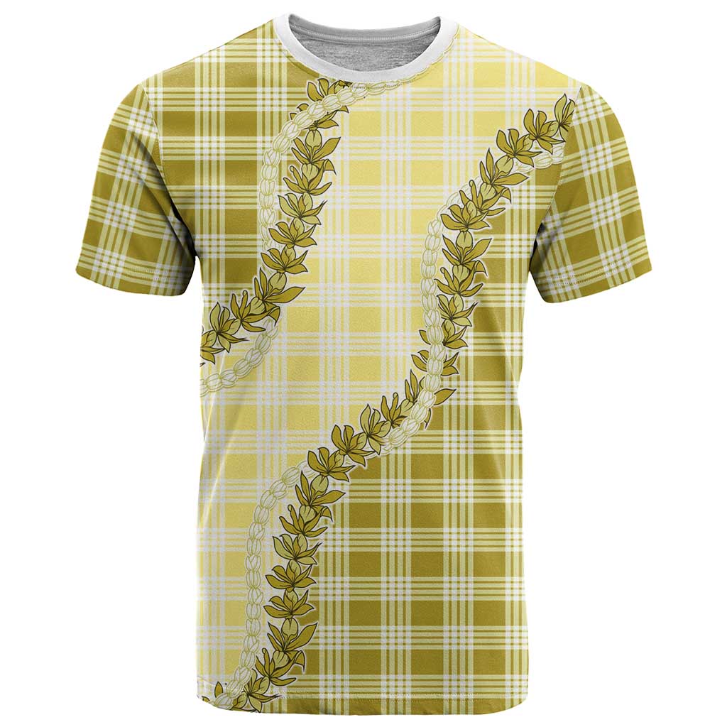 Yellow Hawaii Palaka T Shirt Hawaiian Pikake Lei LT05 Yellow - Polynesian Pride