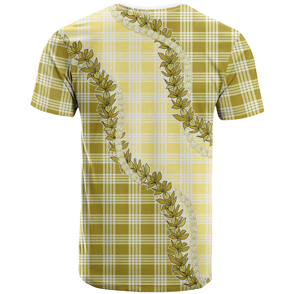 Yellow Hawaii Palaka T Shirt Hawaiian Pikake Lei LT05 - Polynesian Pride