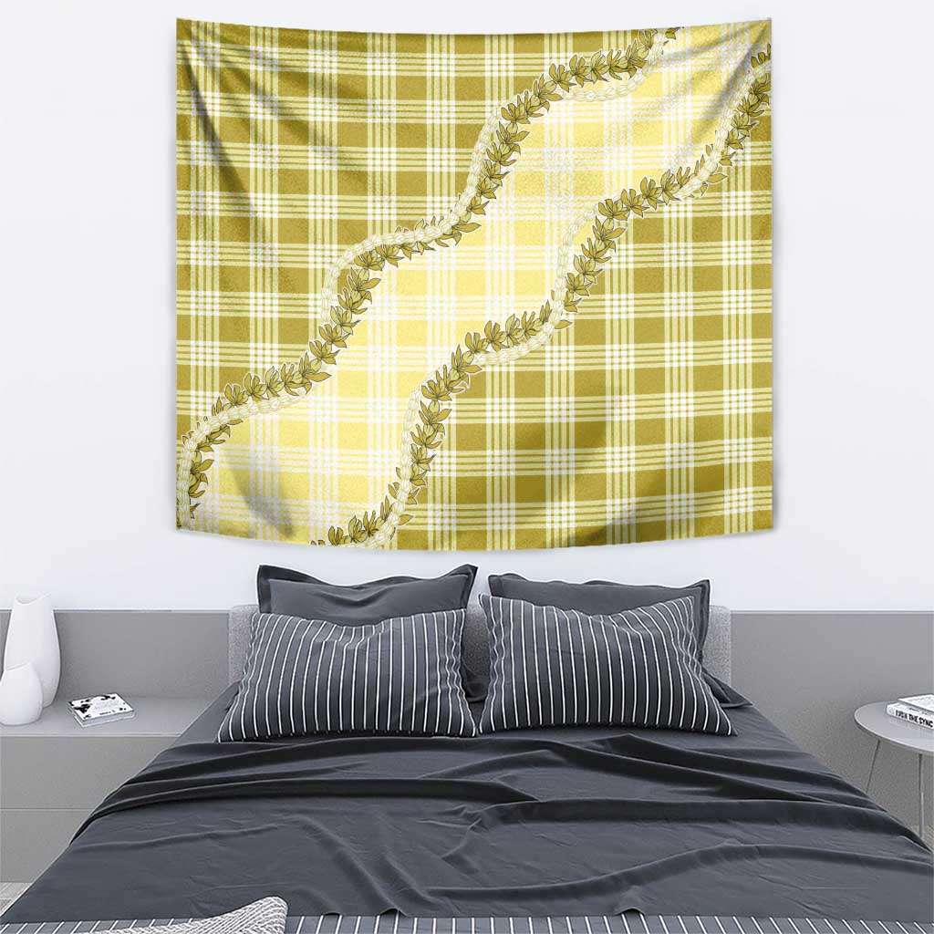 Yellow Hawaii Palaka Tapestry Hawaiian Pikake Lei LT05 - Polynesian Pride