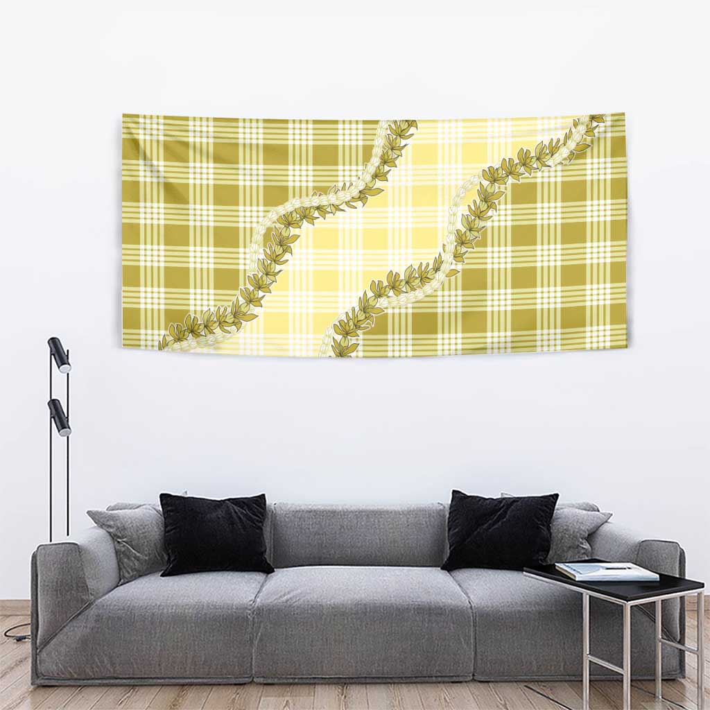 Yellow Hawaii Palaka Tapestry Hawaiian Pikake Lei LT05 - Polynesian Pride