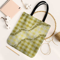 Yellow Hawaii Palaka Tote Bag Hawaiian Pikake Lei LT05 Black Strap One Size Yellow - Polynesian Pride