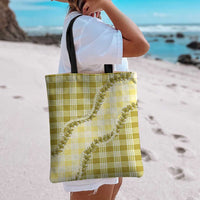 Yellow Hawaii Palaka Tote Bag Hawaiian Pikake Lei LT05 - Polynesian Pride
