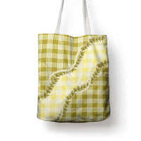 Yellow Hawaii Palaka Tote Bag Hawaiian Pikake Lei LT05 - Polynesian Pride