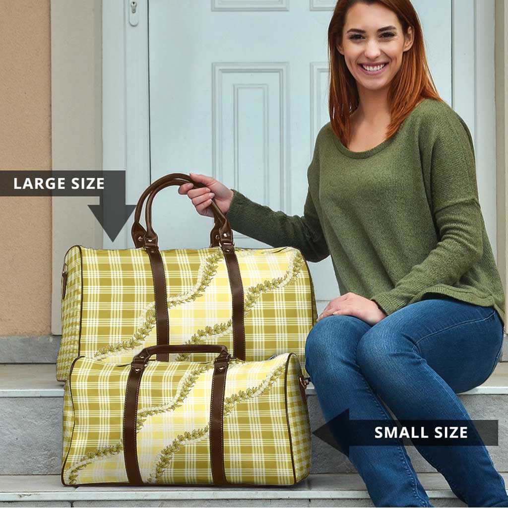 Yellow Hawaii Palaka Travel Bag Hawaiian Pikake Lei LT05 - Polynesian Pride