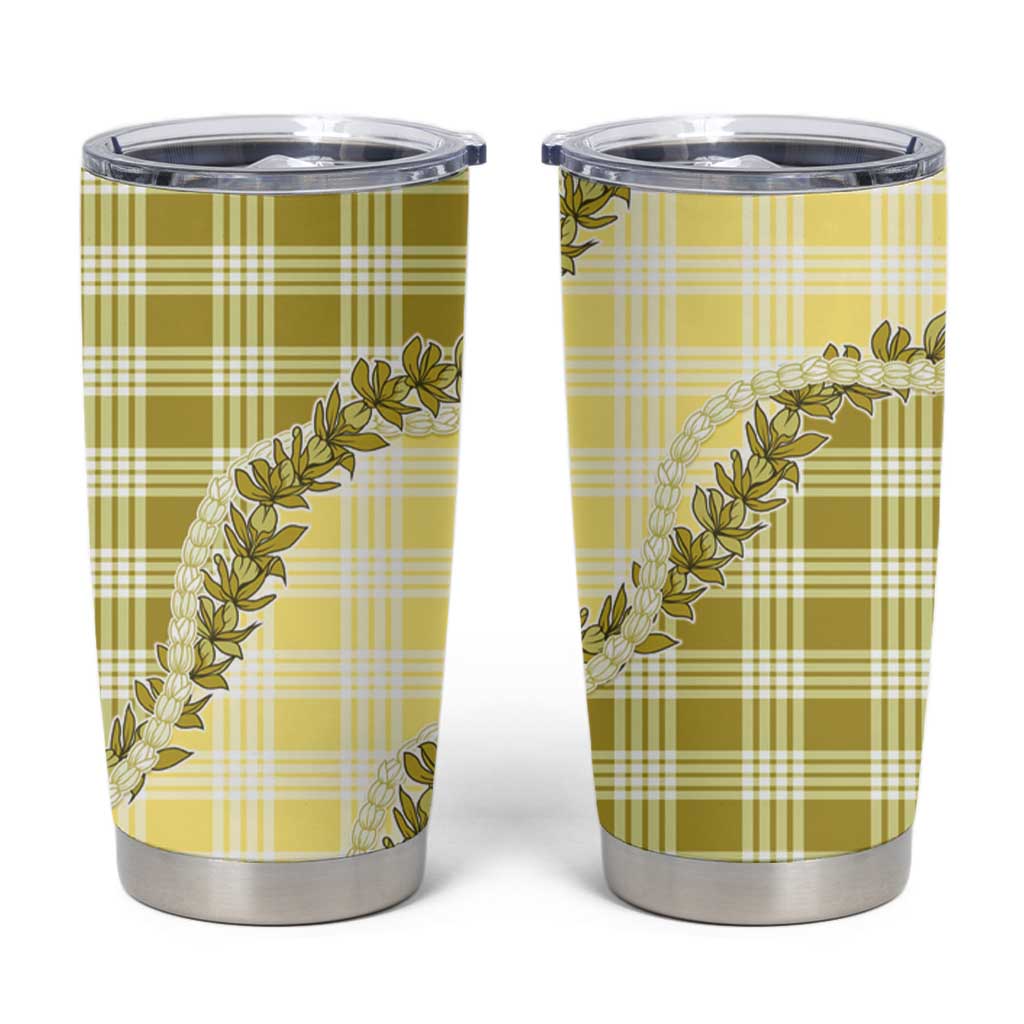 Yellow Hawaii Palaka Tumbler Cup Hawaiian Pikake Lei LT05 Yellow - Polynesian Pride