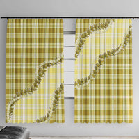 Yellow Hawaii Palaka Window Curtain Hawaiian Pikake Lei LT05 With Hooks Yellow - Polynesian Pride