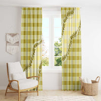 Yellow Hawaii Palaka Window Curtain Hawaiian Pikake Lei LT05 - Polynesian Pride