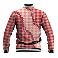 Red Hawaii Palaka Baseball Jacket Hawaiian Pikake Lei LT05 - Polynesian Pride
