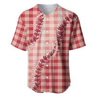 Red Hawaii Palaka Baseball Jersey Hawaiian Pikake Lei LT05 Red - Polynesian Pride
