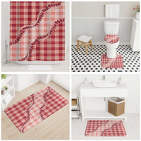 Red Hawaii Palaka Bathroom Set Hawaiian Pikake Lei