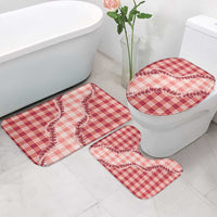 Red Hawaii Palaka Bathroom Set Hawaiian Pikake Lei
