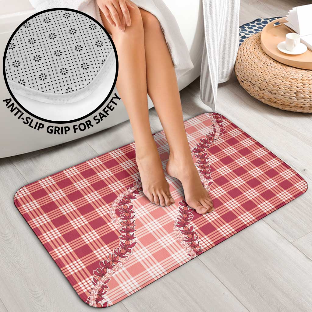 Red Hawaii Palaka Bathroom Set Hawaiian Pikake Lei
