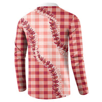 Red Hawaii Palaka Button Sweatshirt Hawaiian Pikake Lei