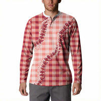 Red Hawaii Palaka Button Sweatshirt Hawaiian Pikake Lei