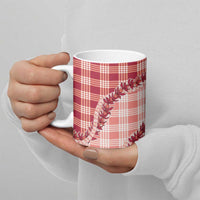 Red Hawaii Palaka Ceramic Mug Hawaiian Pikake Lei LT05 - Polynesian Pride