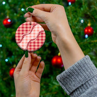 Red Hawaii Palaka Ceramic Ornament Hawaiian Pikake Lei LT05 - Polynesian Pride