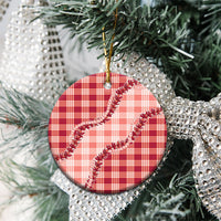 Red Hawaii Palaka Ceramic Ornament Hawaiian Pikake Lei LT05 - Polynesian Pride