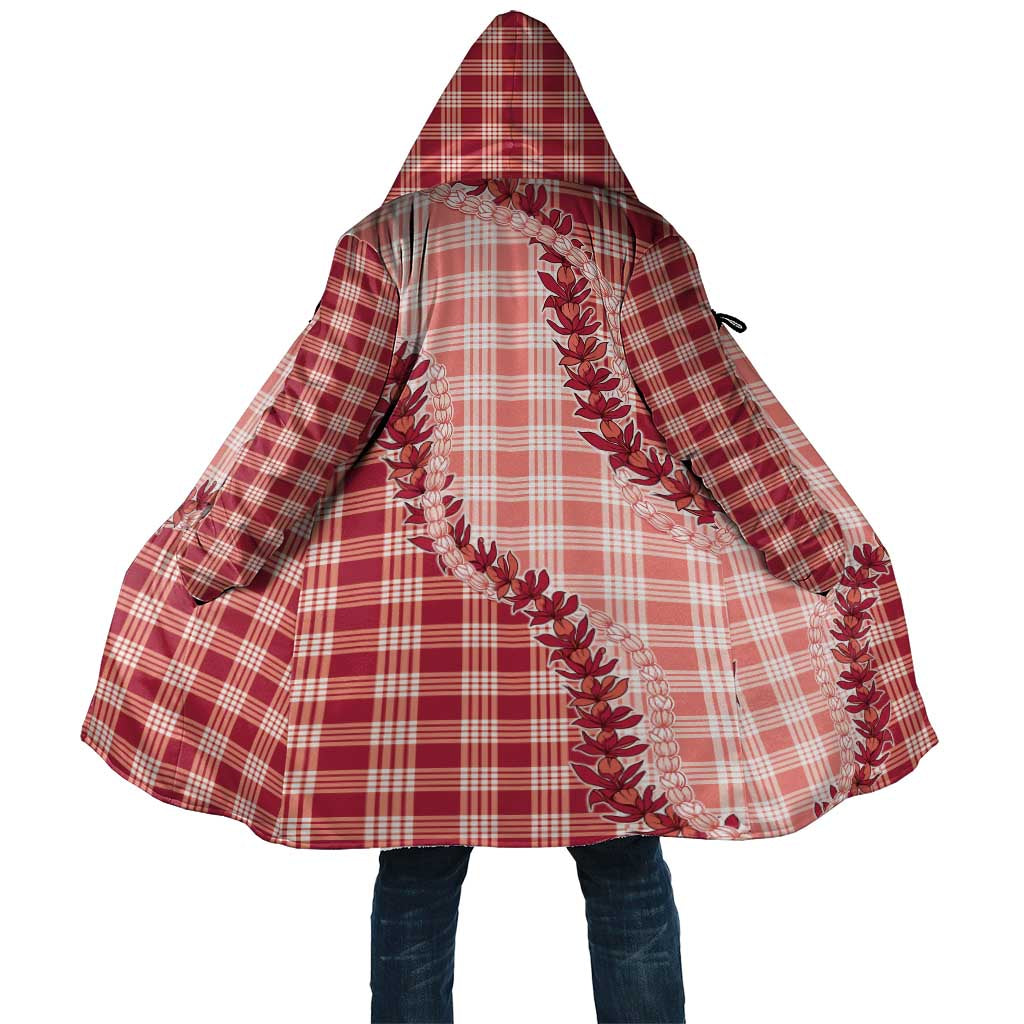 Red Hawaii Palaka Cloak Hawaiian Pikake Lei LT05 Unisex Red - Polynesian Pride