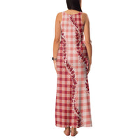 Red Hawaii Palaka Family Matching Tank Maxi Dress and Hawaiian Shirt Hawaiian Pikake Lei