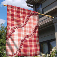 Red Hawaii Palaka Garden Flag Hawaiian Pikake Lei LT05 - Polynesian Pride