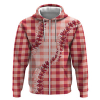 Red Hawaii Palaka Hoodie Hawaiian Pikake Lei LT05 Zip Hoodie Red - Polynesian Pride