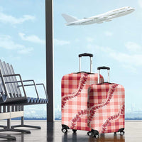 Red Hawaii Palaka Luggage Cover Hawaiian Pikake Lei LT05 - Polynesian Pride