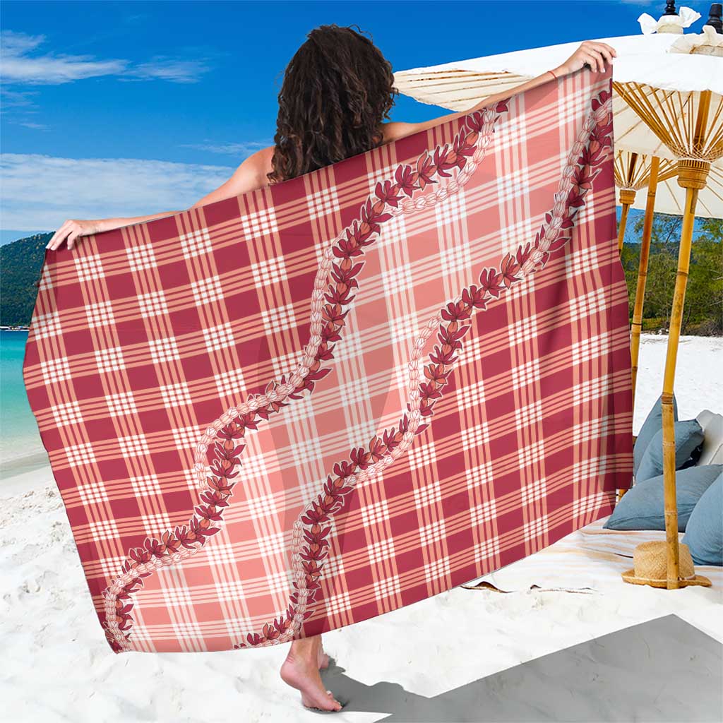 Red Hawaii Palaka Sarong Hawaiian Pikake Lei LT05 One Size 44 x 66 inches Red - Polynesian Pride