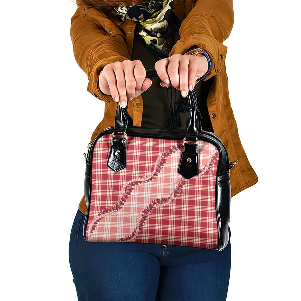Red Hawaii Palaka Shoulder Handbag Hawaiian Pikake Lei LT05 One Size Red - Polynesian Pride