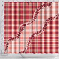 Red Hawaii Palaka Shower Curtain Hawaiian Pikake Lei LT05 - Polynesian Pride