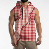 Red Hawaii Palaka Sleeveless Hoodie Hawaiian Pikake Lei LT05 - Polynesian Pride