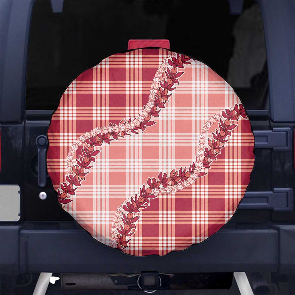 Red Hawaii Palaka Spare Tire Cover Hawaiian Pikake Lei LT05 No hole Red - Polynesian Pride