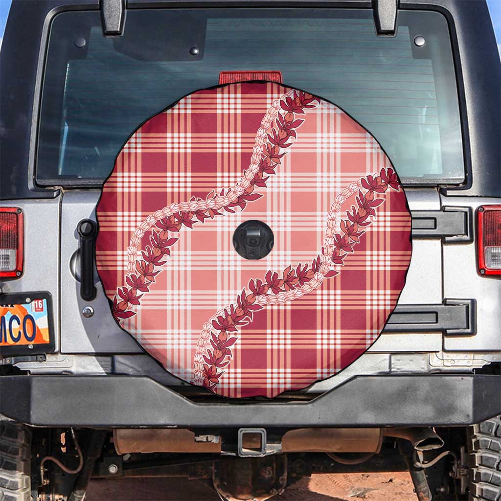 Red Hawaii Palaka Spare Tire Cover Hawaiian Pikake Lei LT05 Red - Polynesian Pride