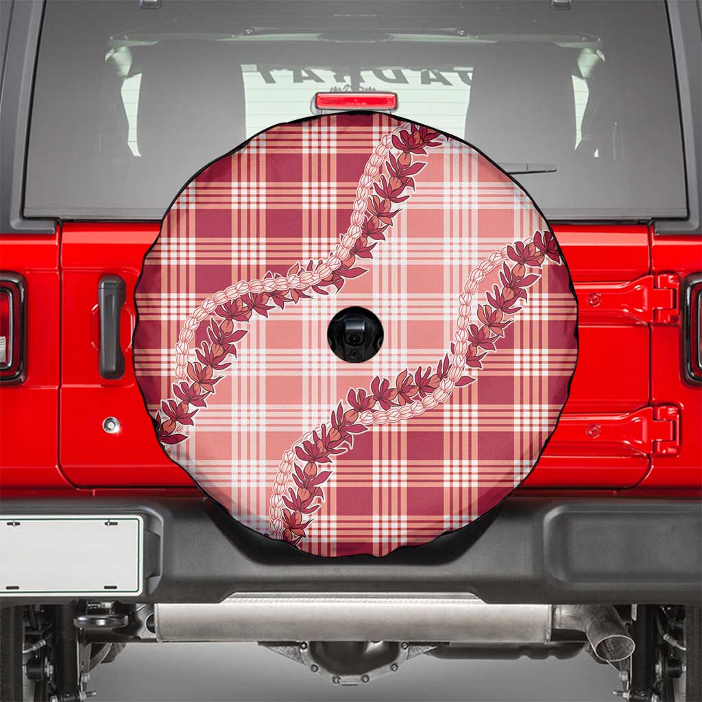 Red Hawaii Palaka Spare Tire Cover Hawaiian Pikake Lei LT05 - Polynesian Pride