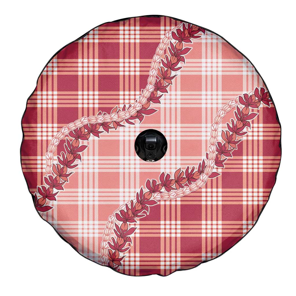 Red Hawaii Palaka Spare Tire Cover Hawaiian Pikake Lei LT05 - Polynesian Pride