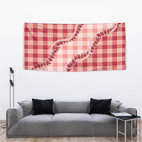 Red Hawaii Palaka Tapestry Hawaiian Pikake Lei LT05 - Polynesian Pride