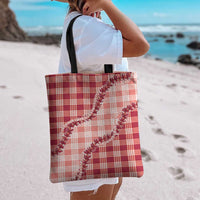 Red Hawaii Palaka Tote Bag Hawaiian Pikake Lei LT05 - Polynesian Pride