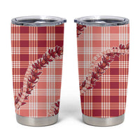 Red Hawaii Palaka Tumbler Cup Hawaiian Pikake Lei