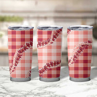 Red Hawaii Palaka Tumbler Cup Hawaiian Pikake Lei