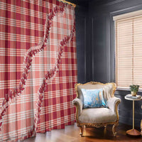 Red Hawaii Palaka Window Curtain Hawaiian Pikake Lei