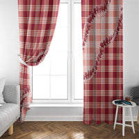 Red Hawaii Palaka Window Curtain Hawaiian Pikake Lei