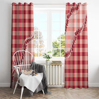 Red Hawaii Palaka Window Curtain Hawaiian Pikake Lei