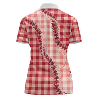 Red Hawaii Palaka Women Polo Shirt Hawaiian Pikake Lei LT05 - Polynesian Pride