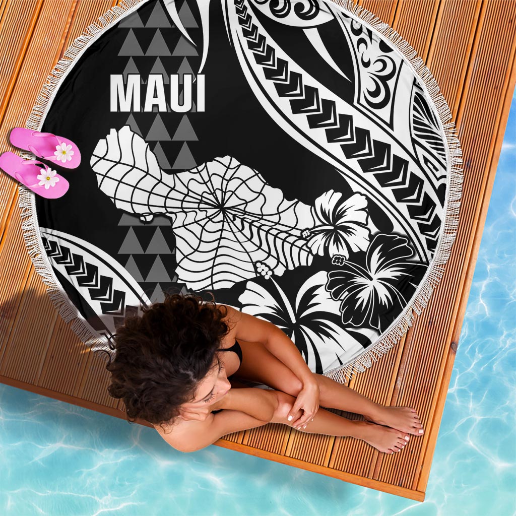 Hawaii Maui Upena Kiloi Beach Blanket Kakau Tribal Pattern Black Version LT05 - Polynesian Pride