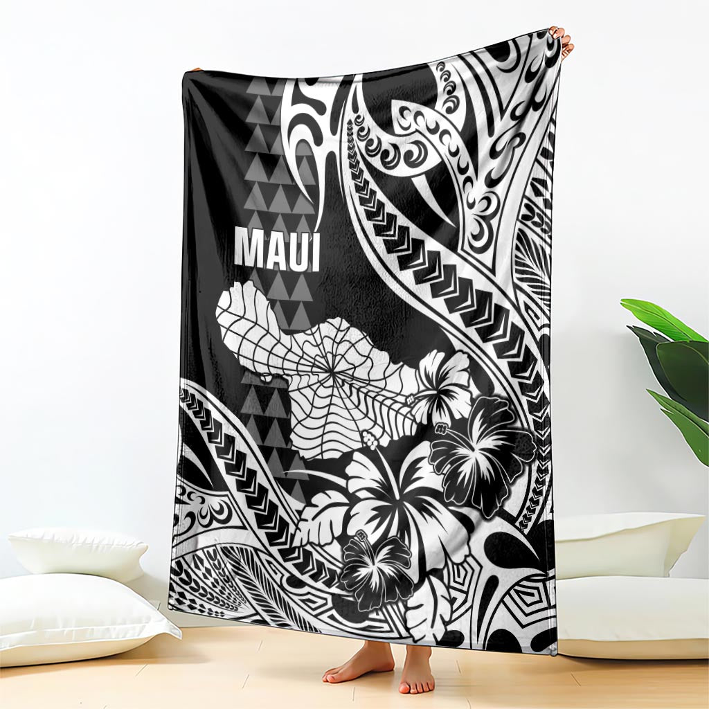 Hawaii Maui Upena Kiloi Blanket Kakau Tribal Pattern Black Version LT05 - Polynesian Pride
