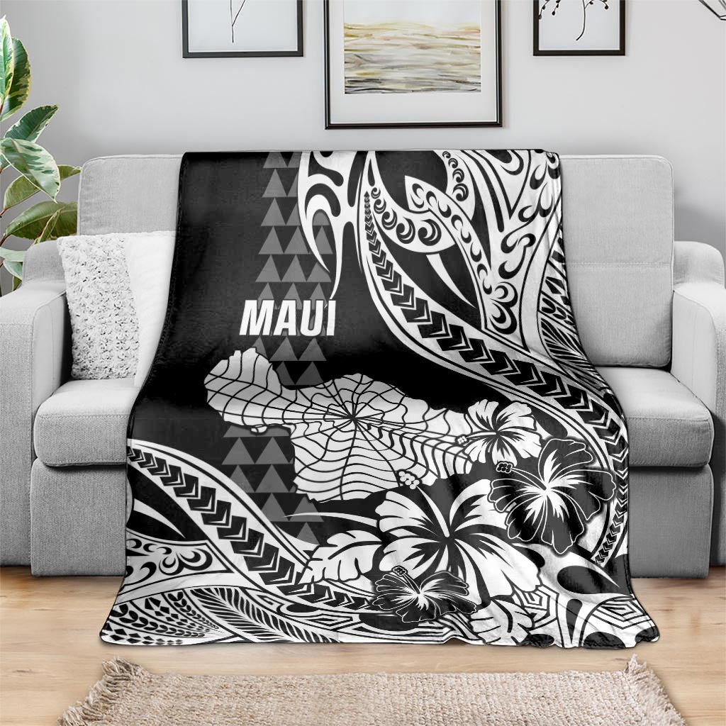 Hawaii Maui Upena Kiloi Blanket Kakau Tribal Pattern Black Version LT05 - Polynesian Pride